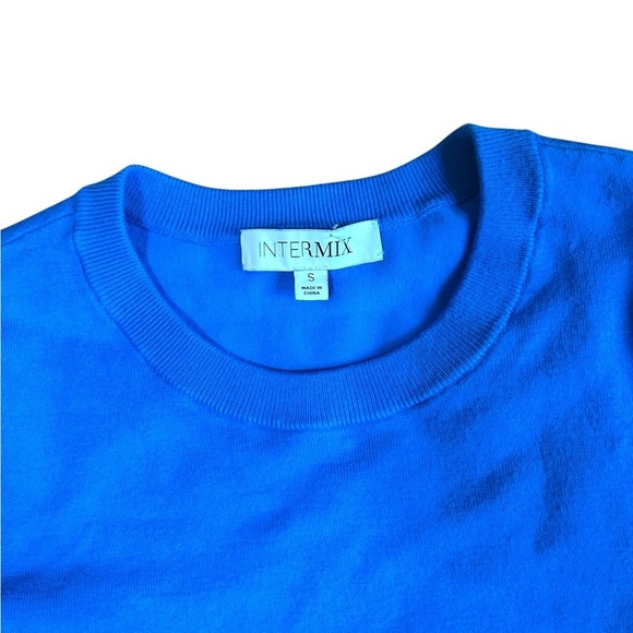 INTERMIX Blue Crew Neck Sweater Long Sleeve Size Small - Picture 2 of 6